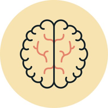 Beyin. Web simgesi basit illüstrasyon