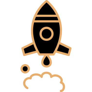 Roket web simgesi, vektör çizim