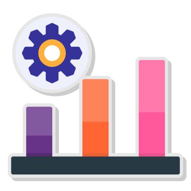 Beyaz zemin üzerinde grafik simgesi olan bir grafiğin modern tasarımının vektör çizimi
