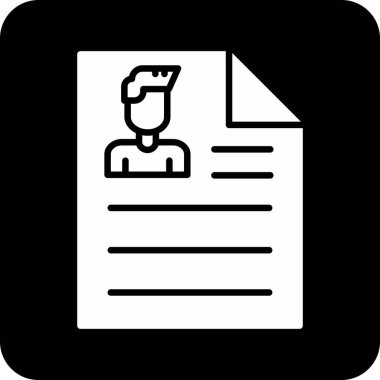 Müfredat Vitae vektör simgesi. Basit tasarım