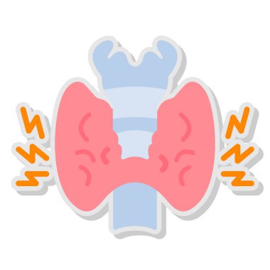 İzole edilmiş mavi ve pembe kurdeleli beyaz bir karikatür. -