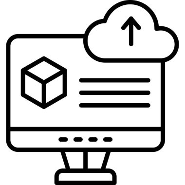 Bulut hesaplama. Web basit illüstrasyonu