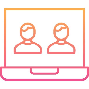 Dizüstü bilgisayarı olan insanların vektör çizimi