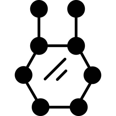 Molekül simgesi. Web için moleküler vektör simgesinin özet çizimi