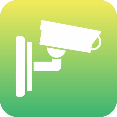 Güvenlik kamerası simgesi yeşil işareti