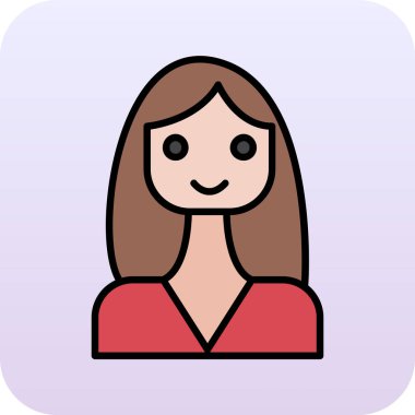 Kadın avatar karakter ikon vektör illüstrasyon tasarımı