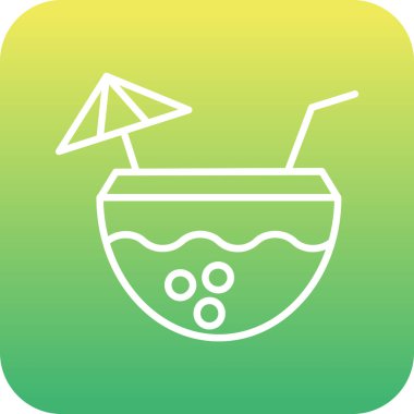 Kokteyl simgesi, vektör illüstrasyonu