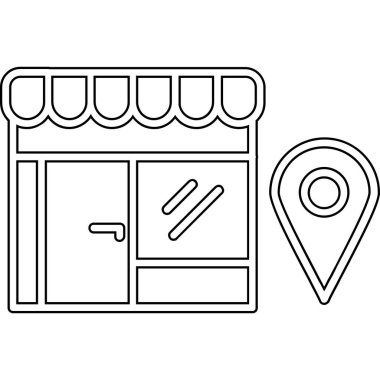 Online mağaza simgesi, anahat stili