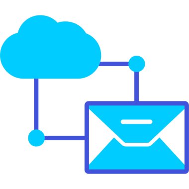 Bulut postası. Web simgesi basit illüstrasyon