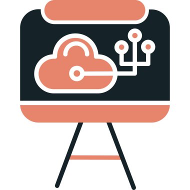 Yumuşak mavi arkaplanda izole edilmiş modayı gösteren bir bulut ağı simgesi