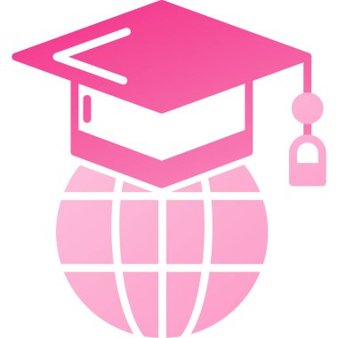 Mezuniyet şapkası Web simgesi basit illüstrasyon