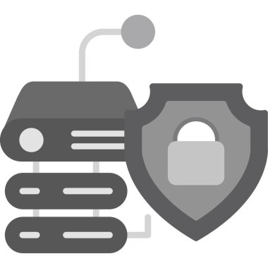 Doldurulmuş dış hat biçiminde veri koruma güvenlik simgesi