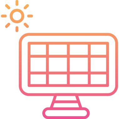 Güneş paneli web simgesi, vektör çizim