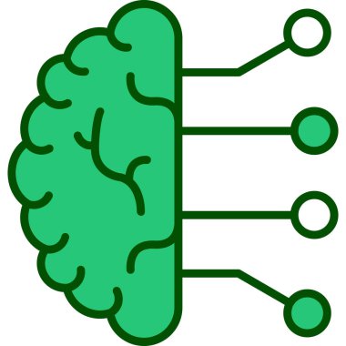 İnsan beyni ikon vektör illüstrasyonu