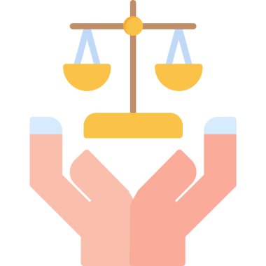 Adalet ve hukuk simgesi, vektör illüstrasyonu