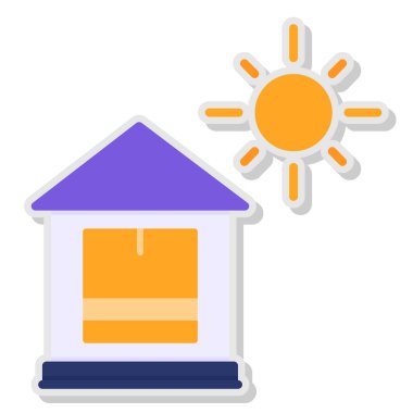 Tek izole ev simgesinin vektör illüstrasyonu