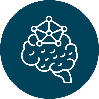 Beyin simgesi, vektör illüstrasyonu