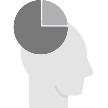 beyin düz vektör simgesi