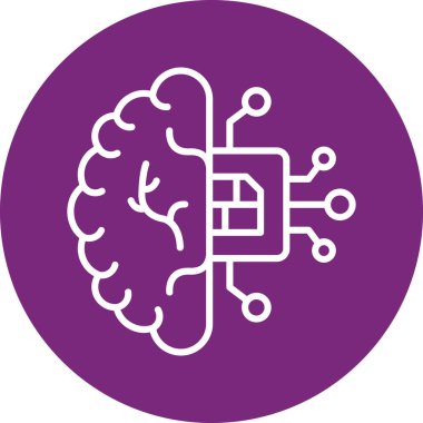 beyin ikonu vektör illüstrasyonu