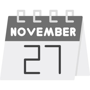 Kasım 27 simgesi olan takvim, vektör illüstrasyonu