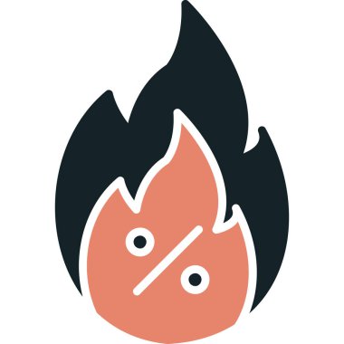 Yangın. Web simgesi basit tasarım