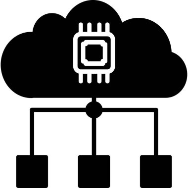 Bulut hesaplama simgesi vektör illüstrasyonu