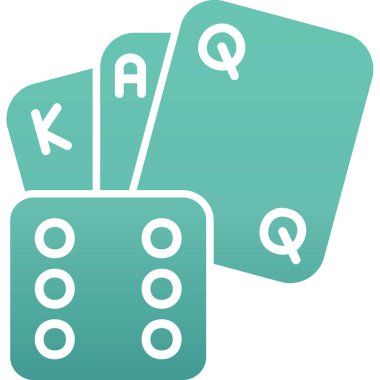 Kumarhane zar vektör simgesi. Düz yuvarlak sembol. Pictogram beyaz arkaplandaki yuvarlak açılardır. ağ ve yüzler için dizayn edilmiş.