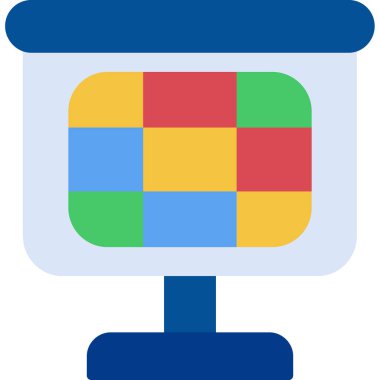 iş sunumu düz simgesi düz biçimli