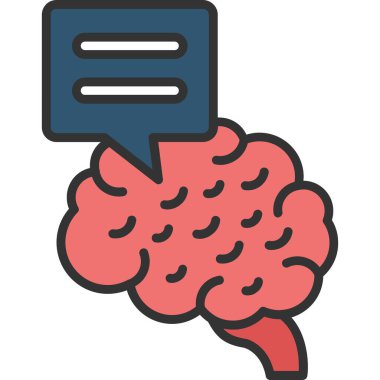 Beyin. Web simgesi basit illüstrasyon