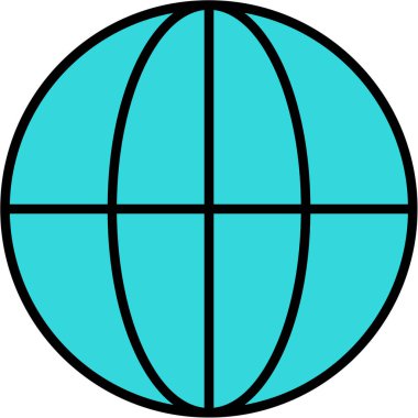 Toprak küresi ikonu. Beyaz üzerinde izole edilmiş gezegen Dünya vektör simgesi rengi