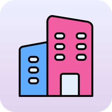 Bina. Web simgesi basit illüstrasyon