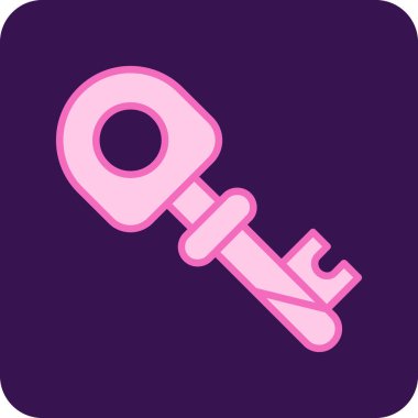 Siyah bir anahtarın pembe simgesinin vektör çizimi