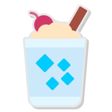 Şeffaf bir arkaplanda dondurma vektör çizimi. Birinci kalite semboller. Konsept ve grafik tasarımı için vuruş simgesi.