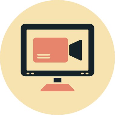 ekranı izle. Web simgesi basit illüstrasyon