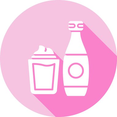 Milkshake. Web simgesi basit illüstrasyon