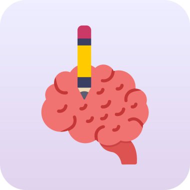 Beyin simgesi, vektör illüstrasyonu.