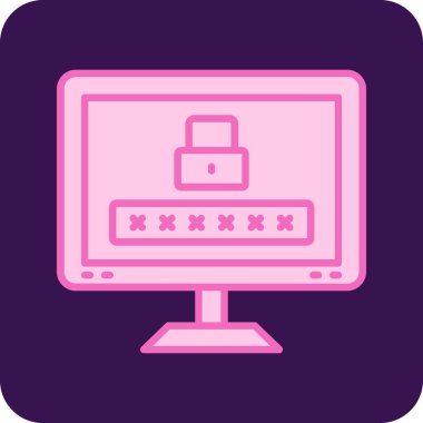 Bilgisayar şifresi. simge basit illüstrasyon