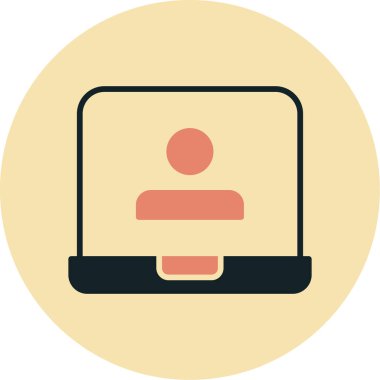 Dizüstü bilgisayar simgesi vektör çizimi