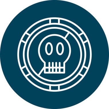 Bir kafatası simgesinin vektör çizimi