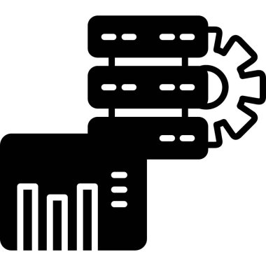 veri merkezi konsept simgesi, vektör illüstrasyonu