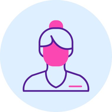 Pembe maskeli bir kadının vektör çizimi.