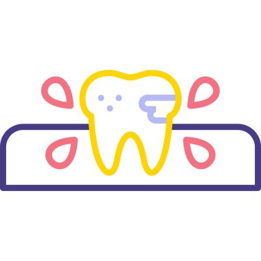 Diş modern simgesinin vektör illüstrasyonu