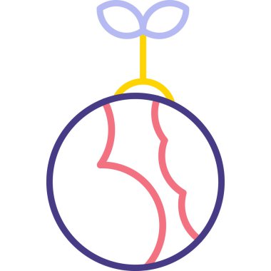 Bir ağacın karikatür simgesinin vektör çizimi