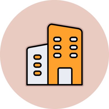 Bina. Web simgesi basit illüstrasyon