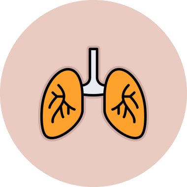 akciğer simgesi, vektör illüstrasyonu