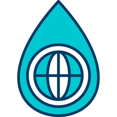 su damlası ikon vektör illüstrasyonu