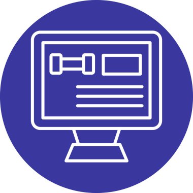 Monitör. Web simgesi basit illüstrasyon