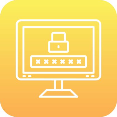 parola giriş formu simgesi ana hat biçiminde