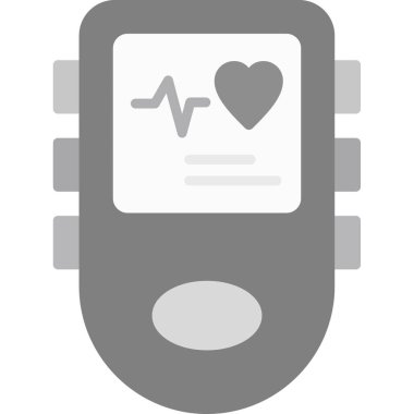 Beyaz bir arkaplanda telefon, illüstrasyon, vektör ile kalp atışı..