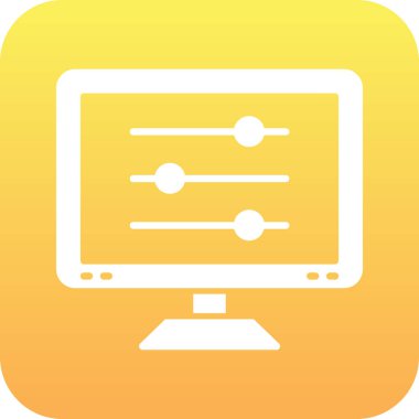 computer monitor icon. simple illustration